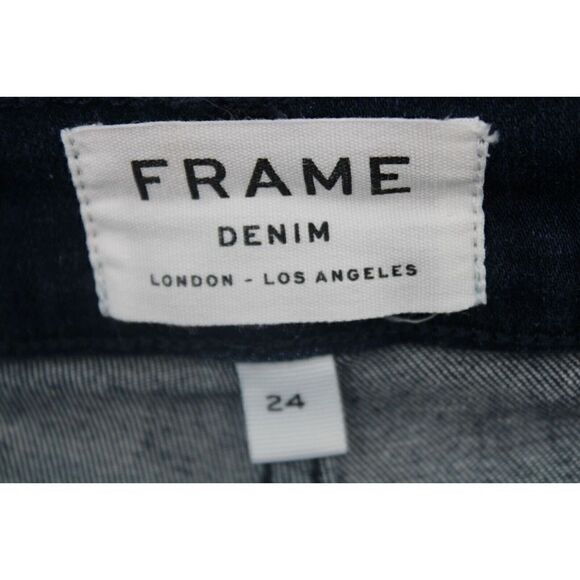 Frame Denim Jeans Womens 24 Blue Raw Hem Le Skinny Jeanne Distressed Ladies - Picture 6 of 8